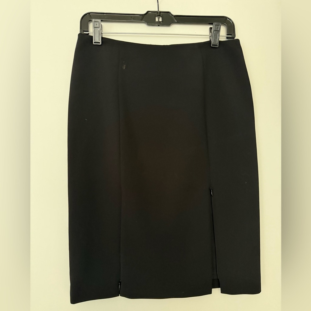 Worth Black Pencil skirt with two zippers in front